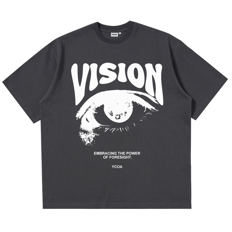 Mens T-Shirt Oversized 100% Cotton Eye Graphic Korean Summer Y2k Tops Tees Streetwear Harajuku Short Sleeve Aesthetic Clothing 240819