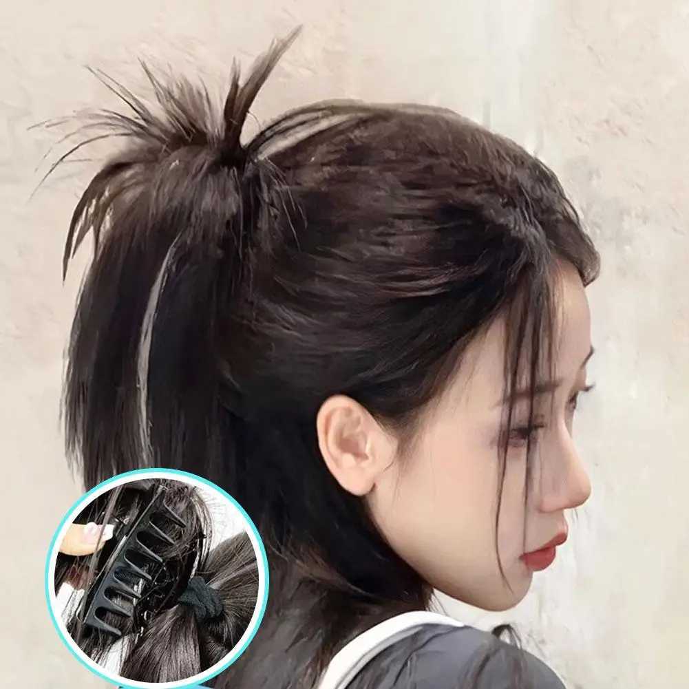 Wig clip synthetic claw ponytail wig natural black brown curly fluffy natural braided ponytail wig extension design W240817