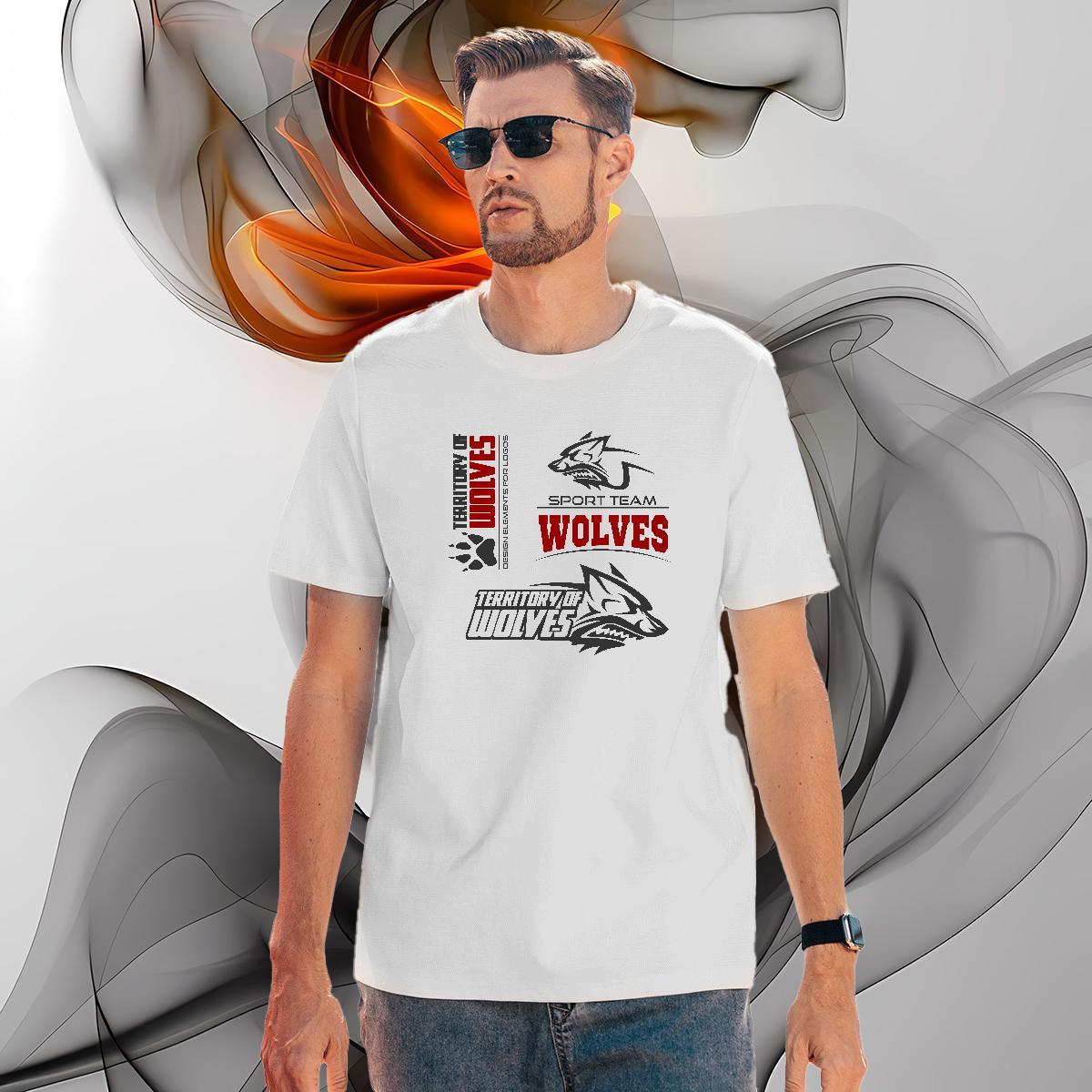 Wholesale T Shirt For Man wolf Breathable Short Sleeve Anime Printing Street DIY Printed 230g 100% Cotton Mens Tshirts Fashion Design Top Tees