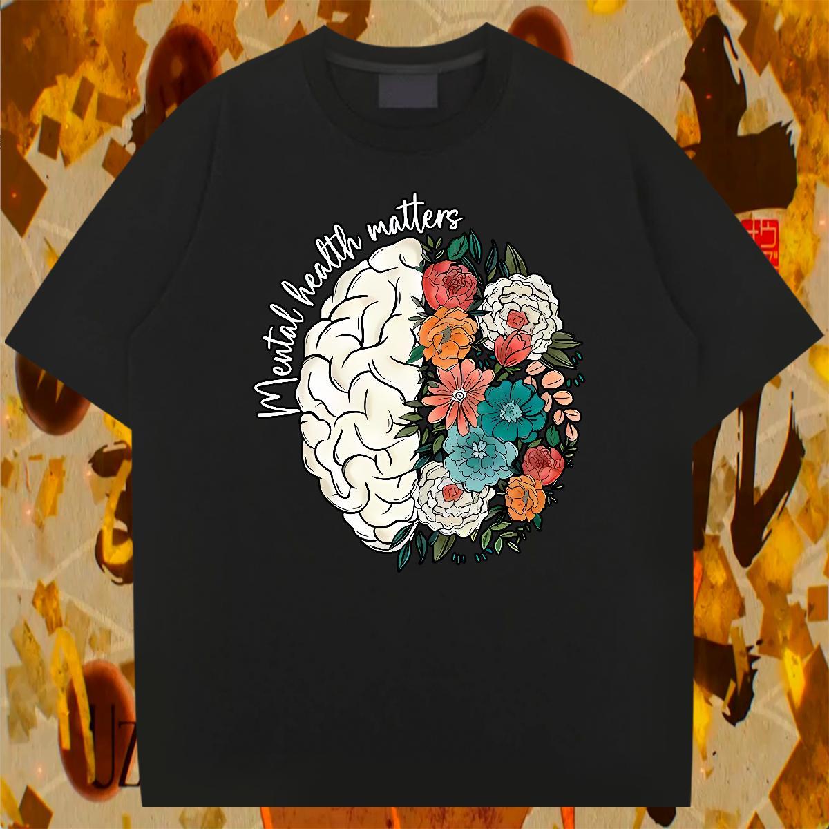Soft Men Tees Casual 230g 100% Cotton White Plus Size Round Neck Short Sleeve flower Men T Shirts 2024 Tops Shirt