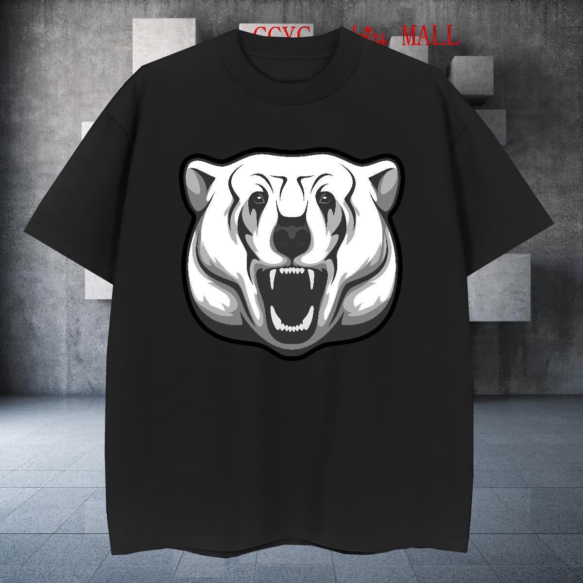Free Shipping Couples T Shirts bear Beach 230g Pure Cotton Tops Tees Breathable Short Sleeve High Quality Mens T Shirts DIY Anime