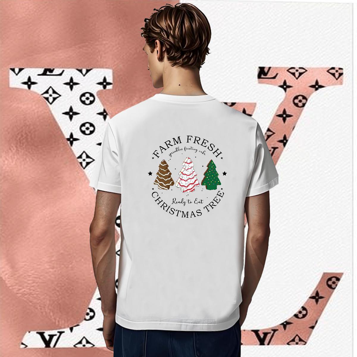 New Arrival Mens Tshirts christmas trees Sports Casual 230g Cotton Tee Shirt O Neck Short Sleeves Comfortable Man T Shirts Graphic