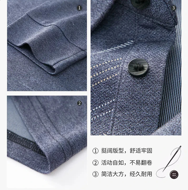 Long Sleeve Tees for Men Smart Casual Polo Shirts Daily Lapel Fashion Printed T-shirt Spring and Autumn Middle Age Male Tops 240820