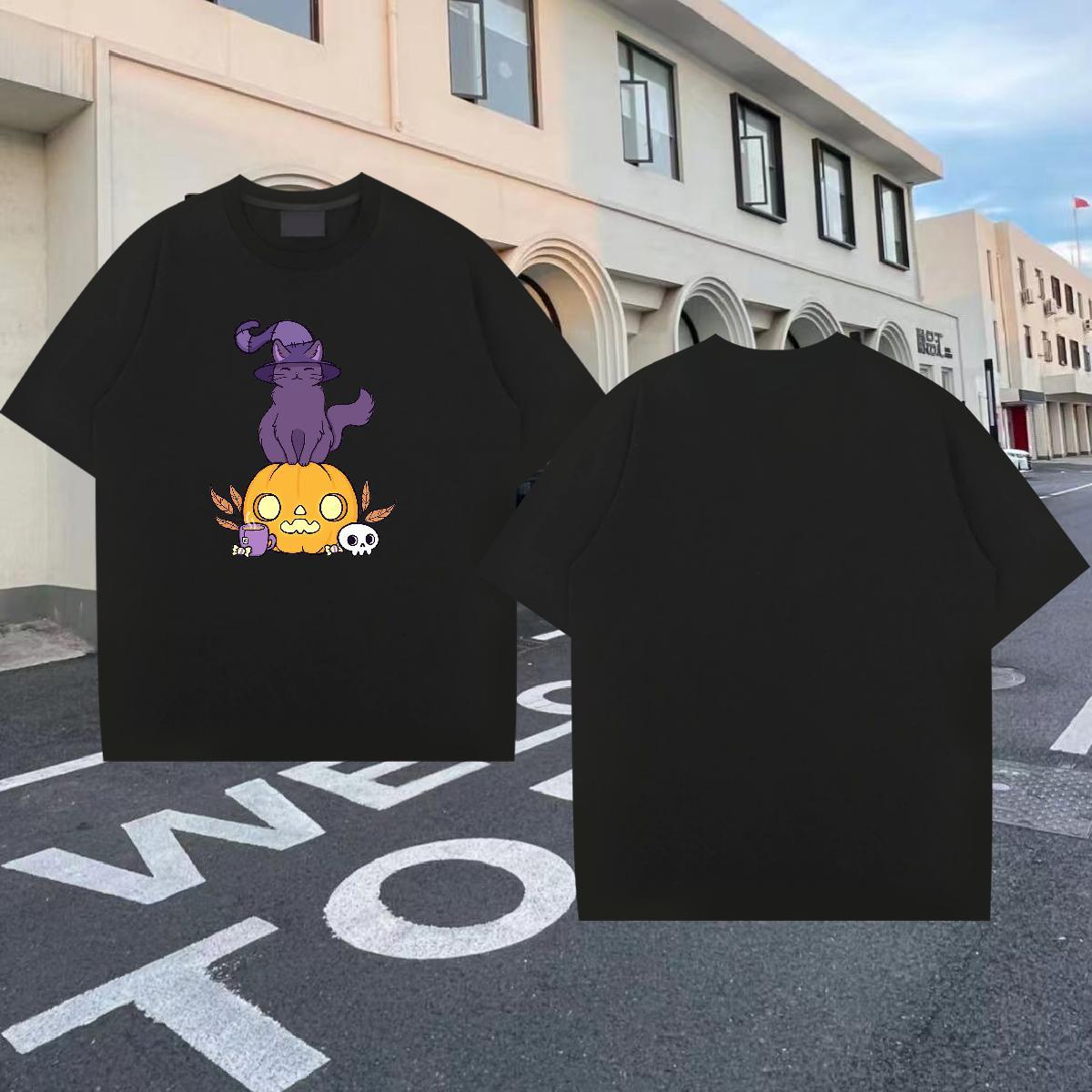 Classic Casual Men Tshirts pumpkin Casual Daily Wear 230g Pure Cotton Clothings Round Neck Short Sleeve Designer Man T Shirts Customized Print