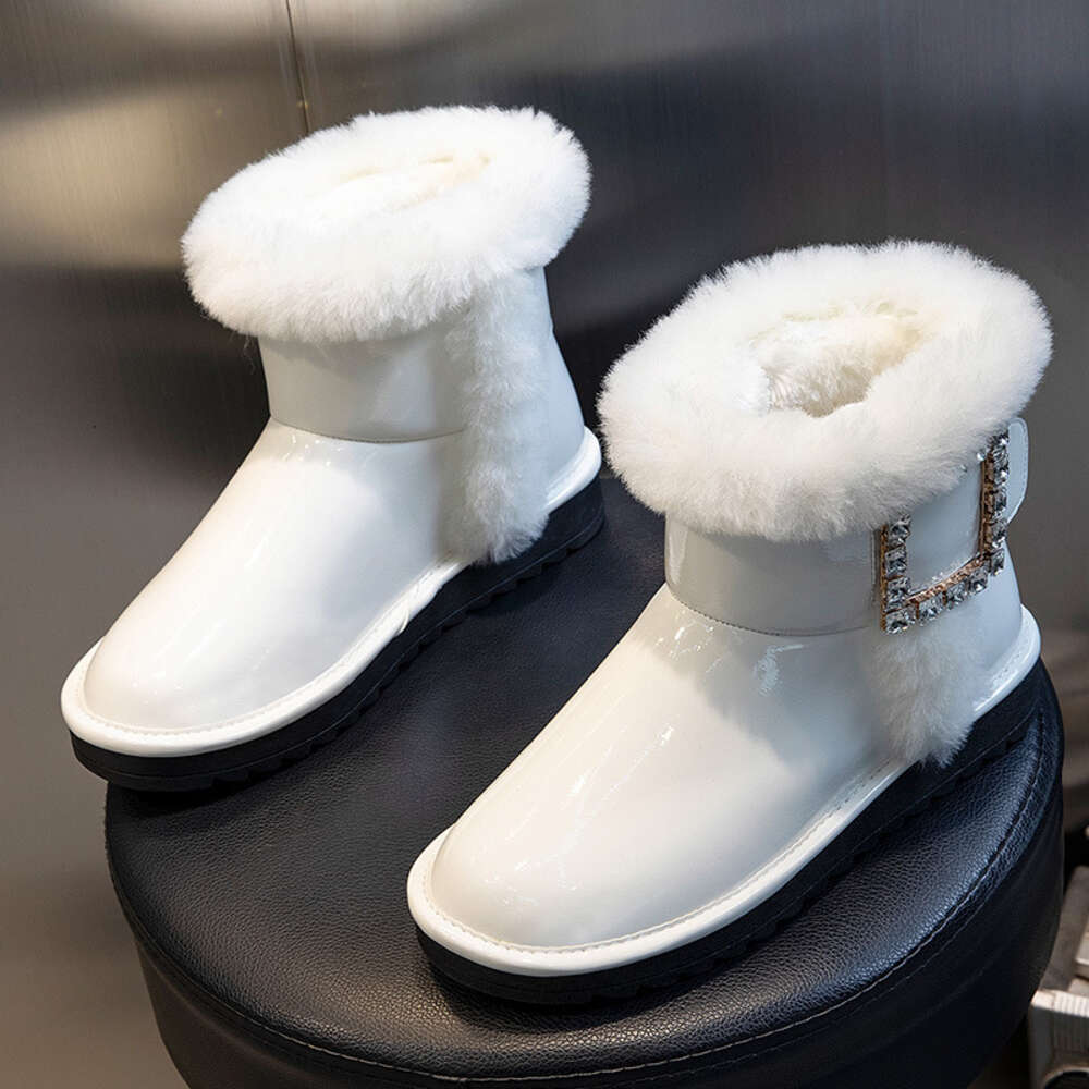 Ddmysports True Wool Women In Autumn And Winter New Mid Length Waterproof Cotton Boots For Warmth Plush Snow S Trend OUTDOOR