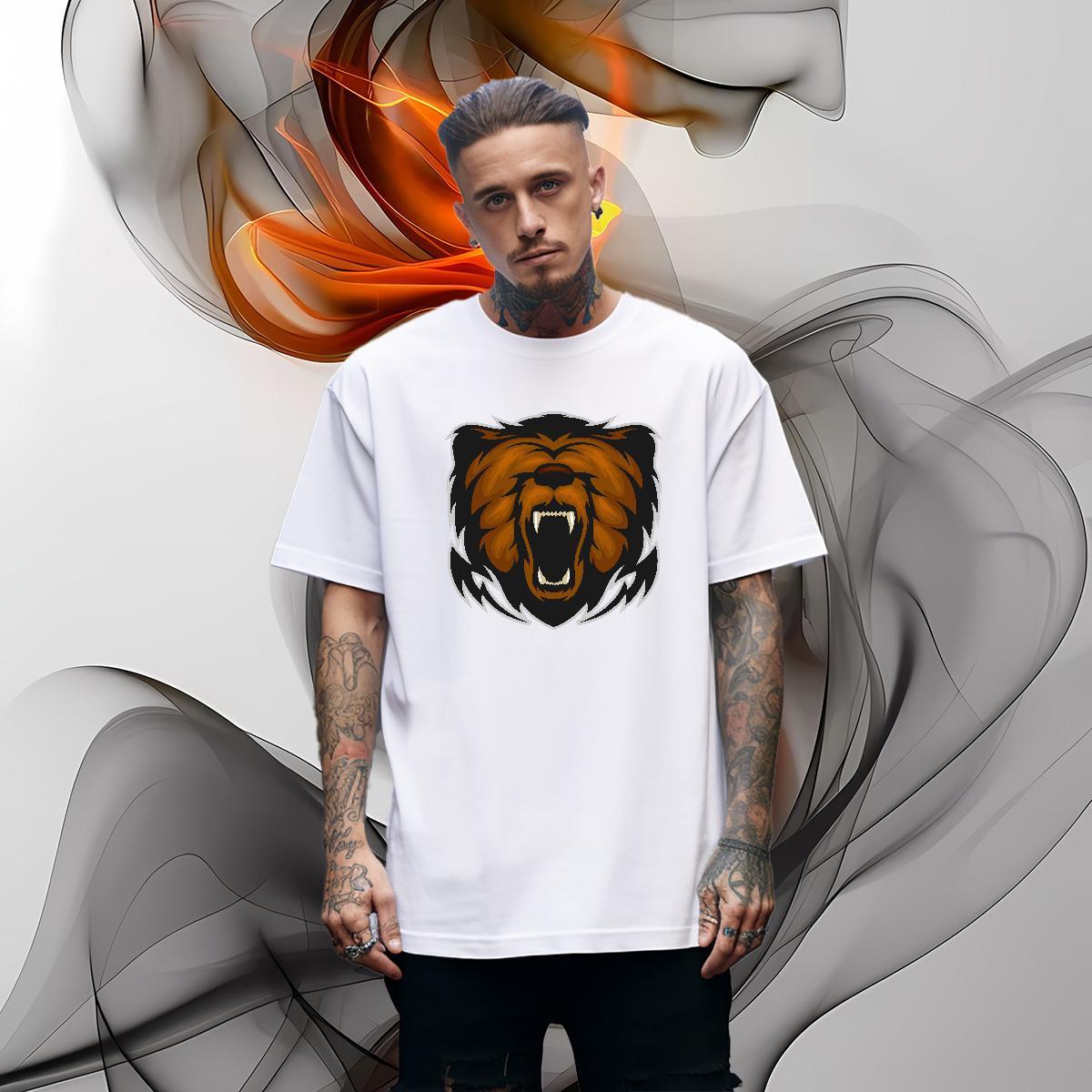 Cool Mens T Shirts lion Breathable Short Sleeve Hip Hop Street Custom Print Plus Size 230g Pure Cotton Men Tees Casual New Tops Tees