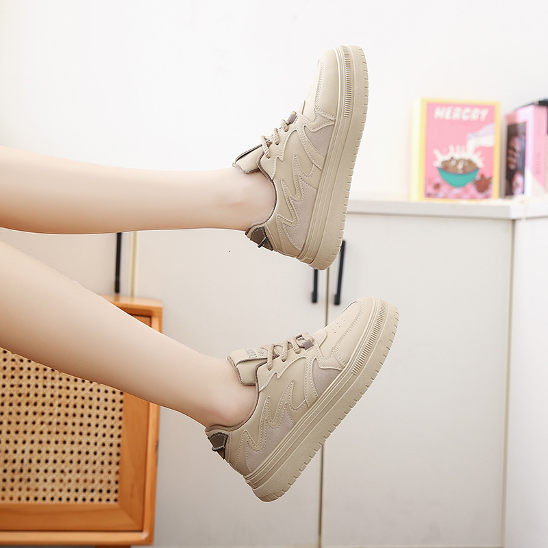 Ddmysports Autumn New Ins Korean Edition White For Female Students Thick Bottom Versatile Casual Sports Board Shoes G OUTDOOR