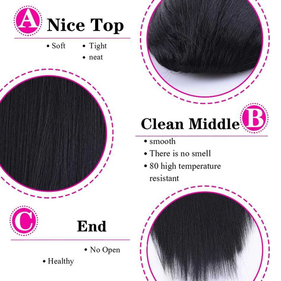 34 inch synthetic brushed ponytail with hair extensions clipped onto a fake wig long and smooth ponytail W240817