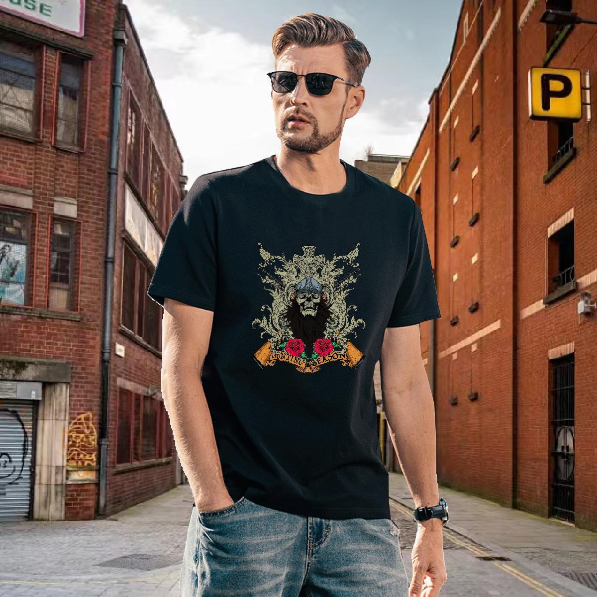 Loose T-Shirts flower Short Sleeve O-Neck Street Casual Custom Print Oversized 230g 100% Cotton Couples T Shirts Wholesale Tees