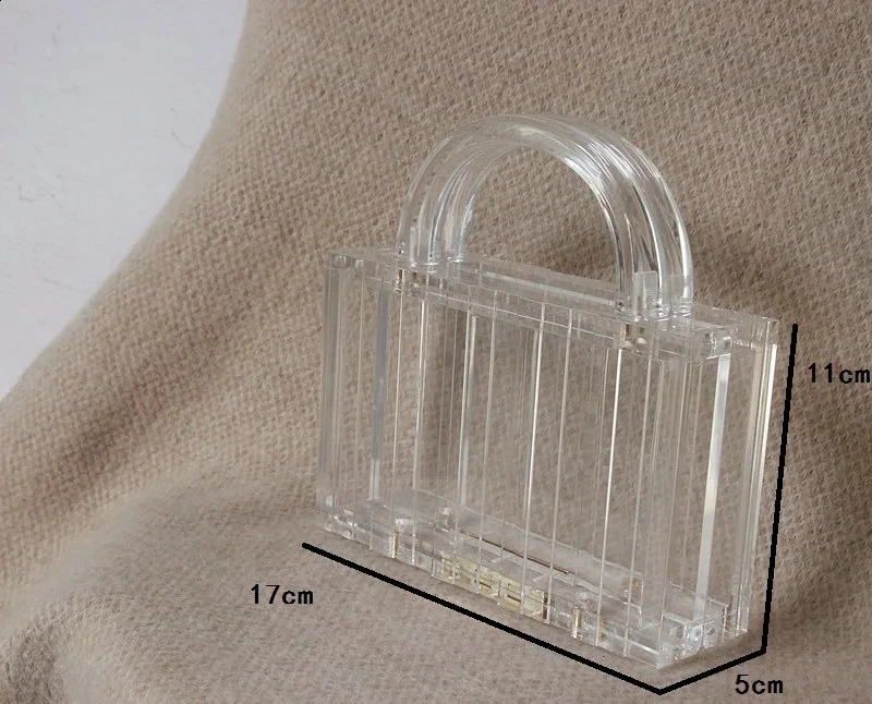 DHXJ Trendy Handbag Fashion Women Handbags Transparent Acrylic Party Prom Evening Bag Woman Casual Box Clear Clutch 240819