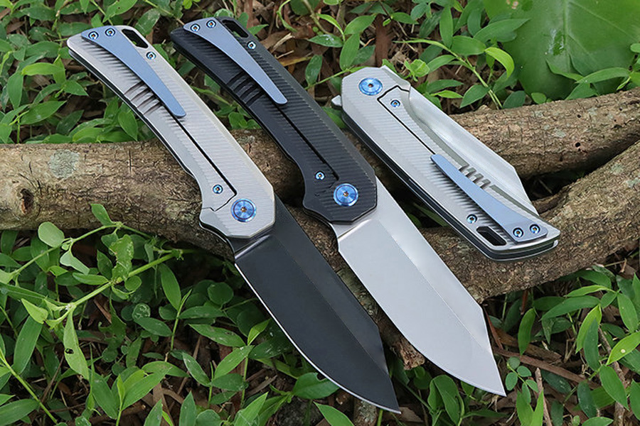 High End Flipper Folding Knife M390 Coating Blade CNC TC4 Titanium Alloy Handle Outdoor Ball Bearing EDC Pocket Folder Knives