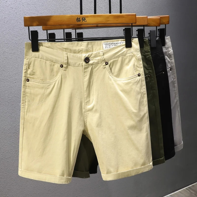 High quality pure cotton summer trend casual shorts mens slim fit outdoor sports goods fifth pair of pants 240819