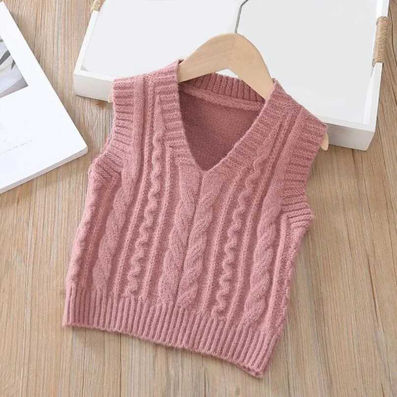 2024 Baby Toddler Clothes School Boy Girl Vest Children Waistcoat Sleeveless Knitted Pullover Sweater Kids Vest For Boys GirlsXJ240819