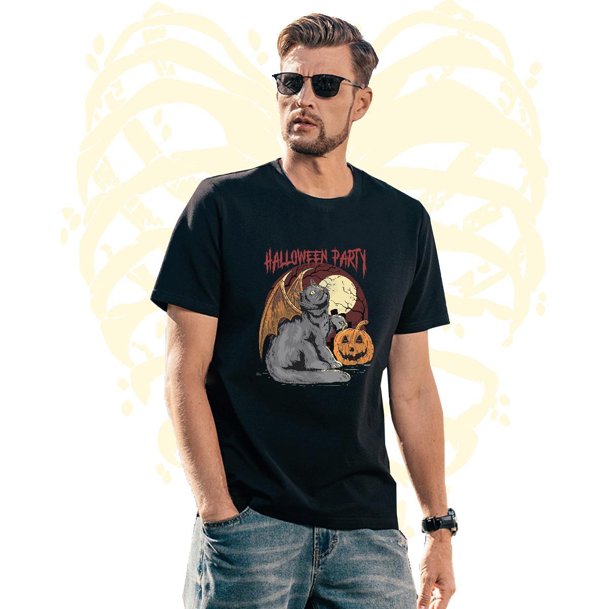 Loose Fit T Shirts Men pumpkin Breathable Crew Neck Casual Custom Printing 230g Pure Cotton Couples T Shirts New Designer Tops Tees