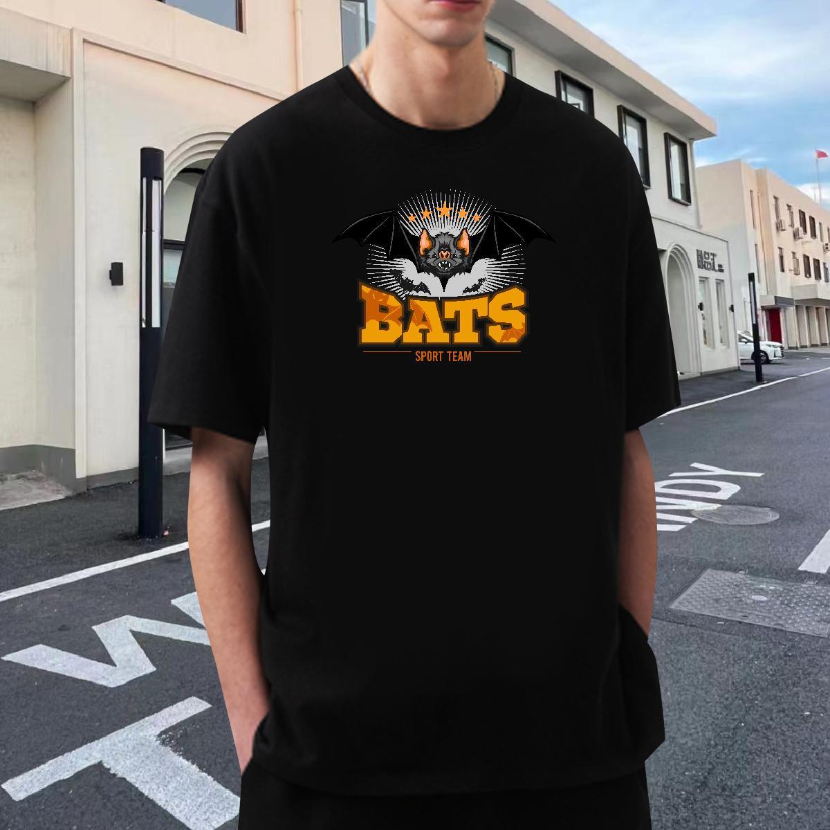 Wholesale Men Tshirts Daily Wear 100% Cotton 230g Plus Size Custom O-Neck Short Sleeve bat T-Shirts for Men New Tees Shirts