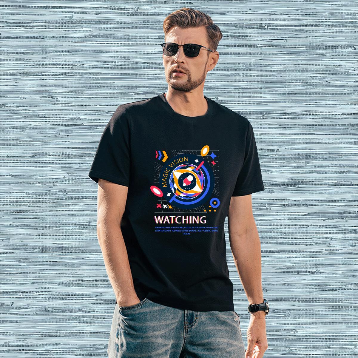 Cool watching Men T Shirts Casual Beach Couples T Shirts 230g 100% Cotton New Breathable Short Sleeve DIY Logo Oversized Tshirts