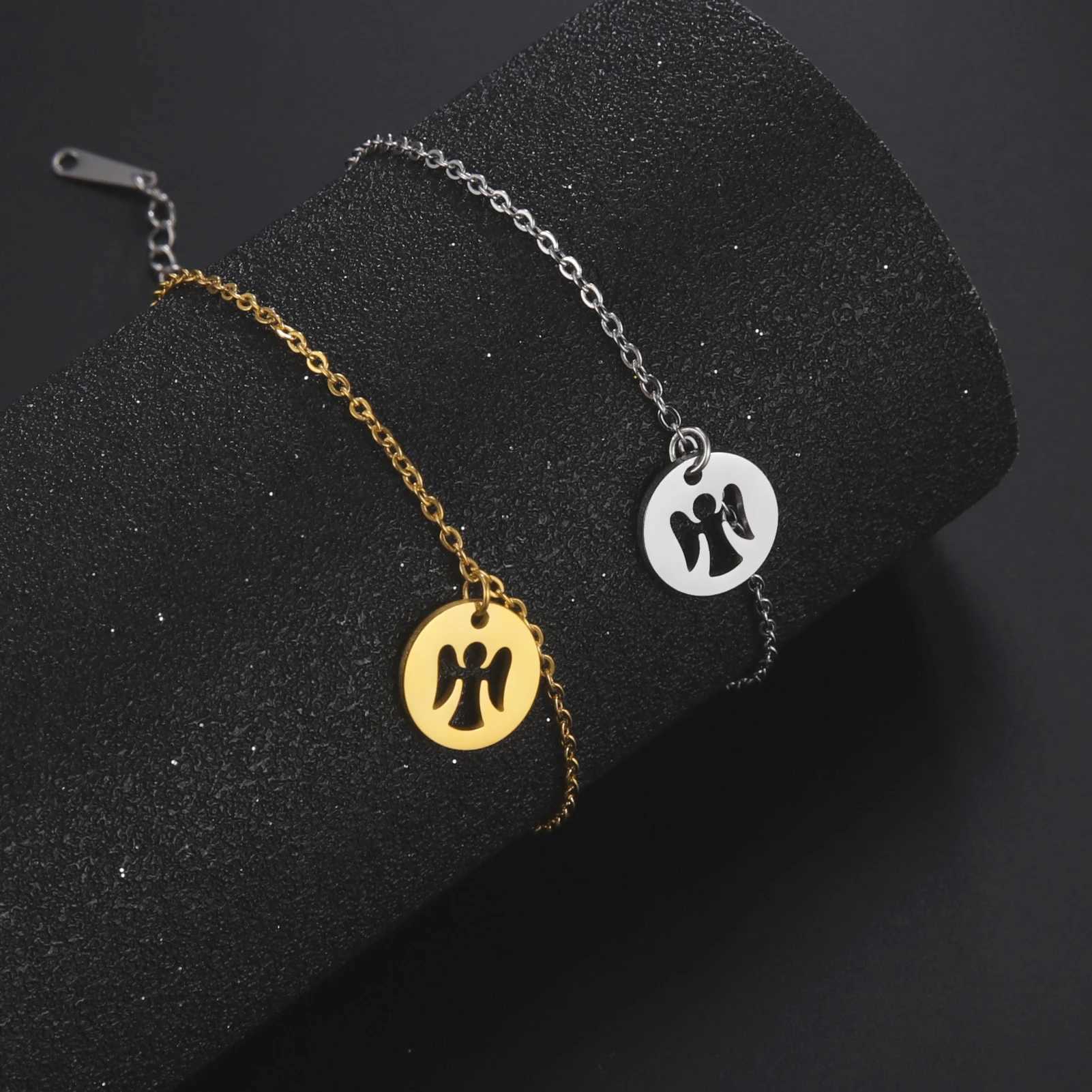 Amaxer round hollow angel pendant anklet beach holiday anklet women baby daily jewelry gift W240815