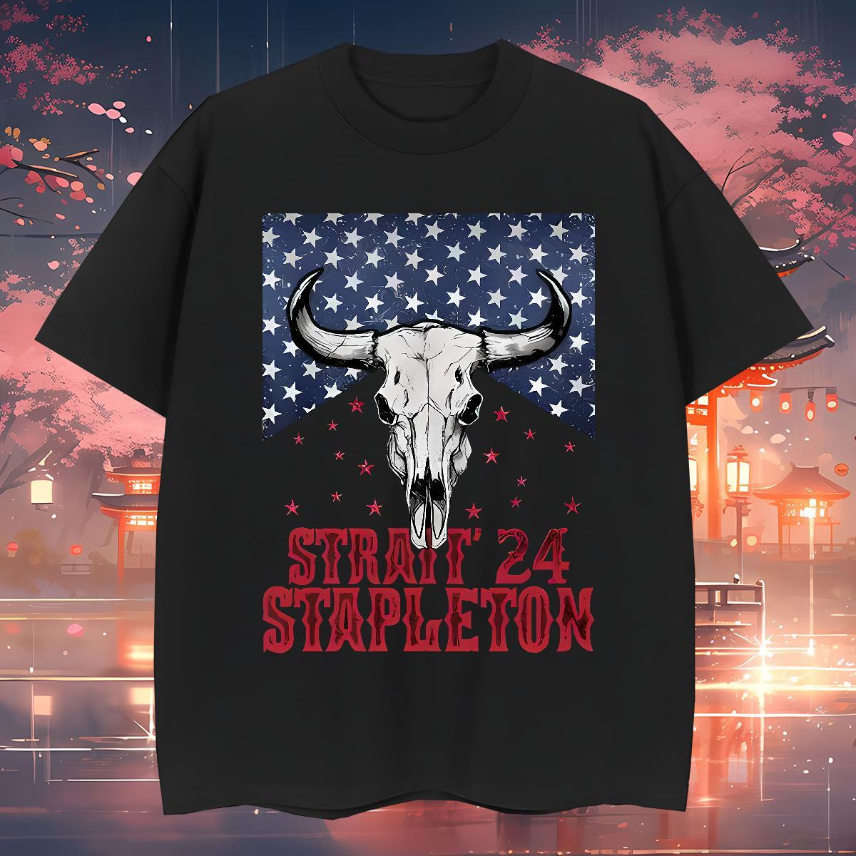 Free Shipping Men T Shirts straif 24 stapleton Round Neck Short Sleeve High Street Hip Hop Custom Cartoon 230g 100% Cotton Men Tops Tees DIY Tee Shirt