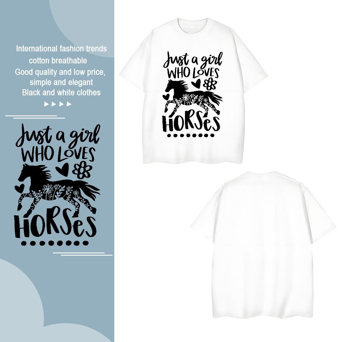 Cool Design Mens T Shirts horse Crew Neck Outdoor DIY Printed 230g 100% Cotton Tshirts Designer Tops