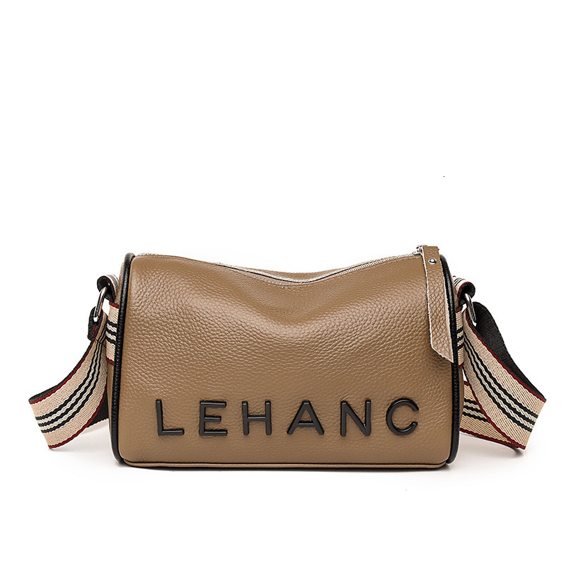 Head layer cowhide soft leather letter small Korean version casual crossbody trendy and fashionable broadband armpit shoulder bag