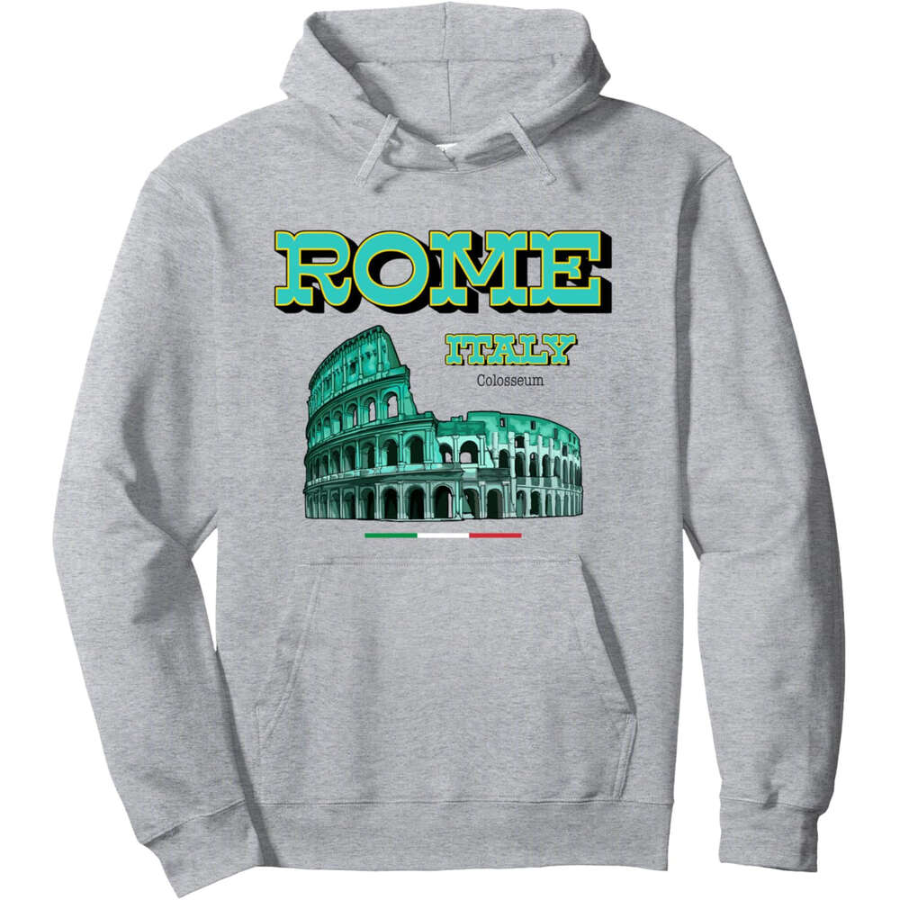 Hoodie for Mens Womens Cool Green Roma Italia Colosseum Souvenirs Rome Italy Pullover Hoodie Hoodies sweatshirt pullover jacket Long sleeve