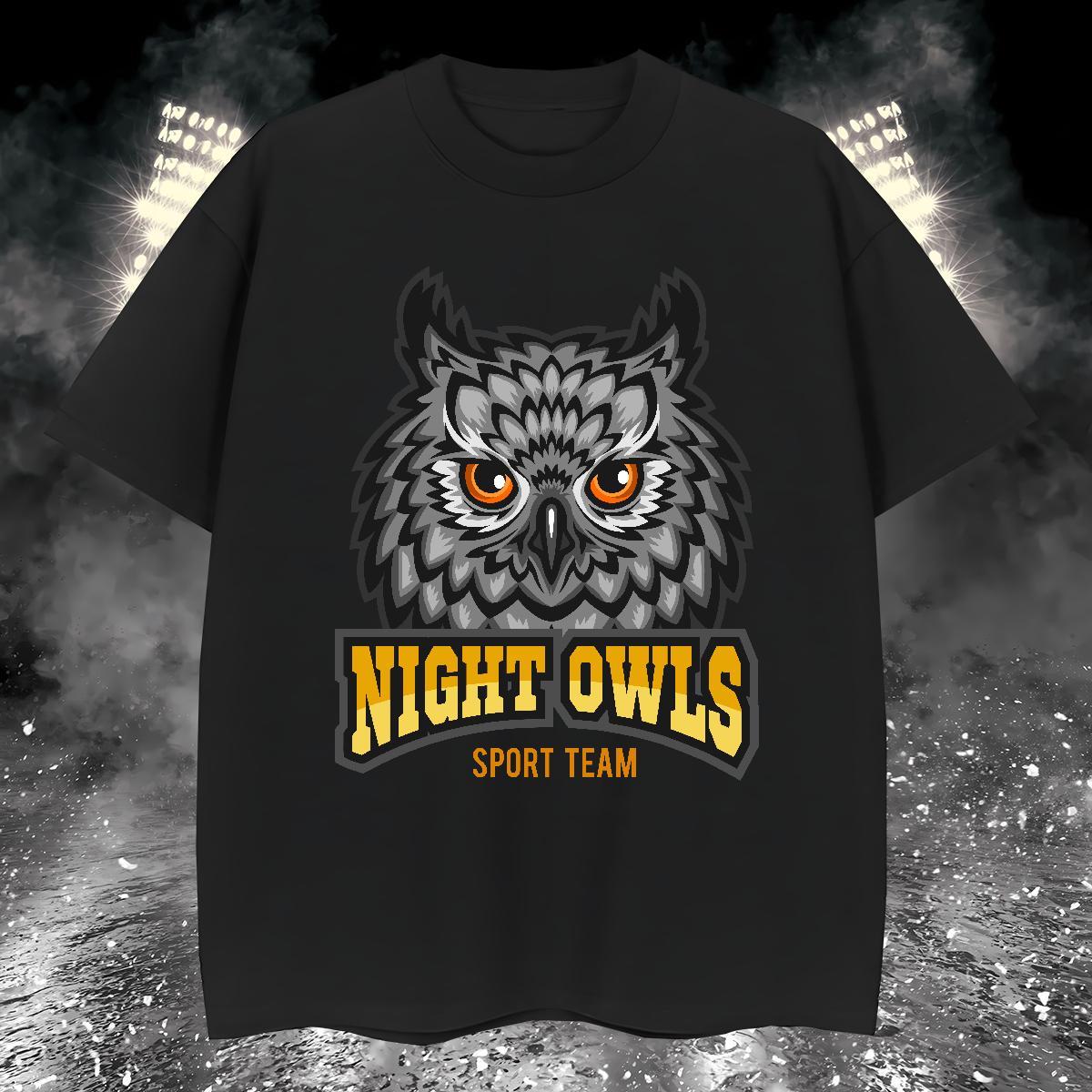 DIY Customized Mens Tshirts owl Street 230g 100% Cotton Tees Short Sleeve Soft Loose T-Shirts for Men DIY Anime