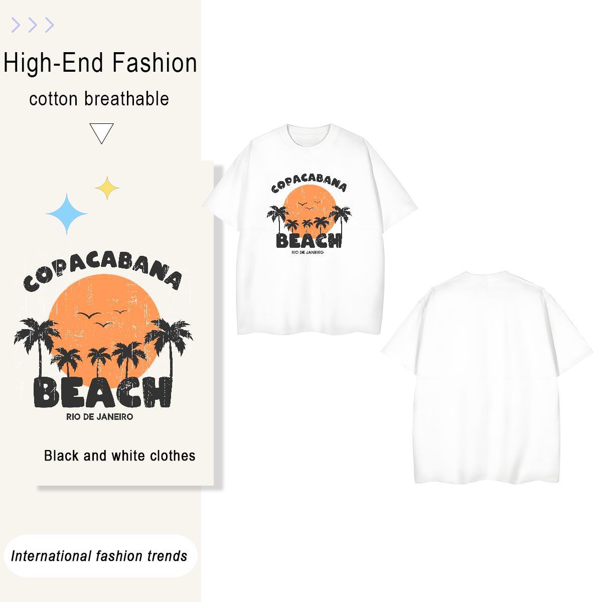 Loose tree 230g Cotton Men Clothes T-Shirt Outdoor O Neck Short Sleeves T-Shirts 2024 New Customized Print Tees