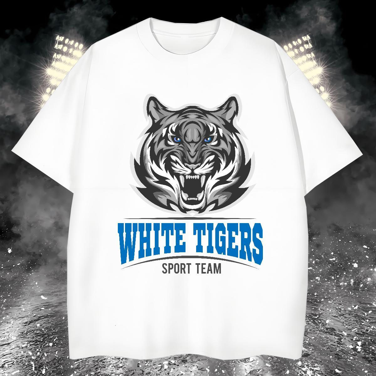 Unisex tiger T shirt Sports Casual Couples T Shirts 100% Cotton 230g Brand Short Sleeve Soft Anime Print Top Tees