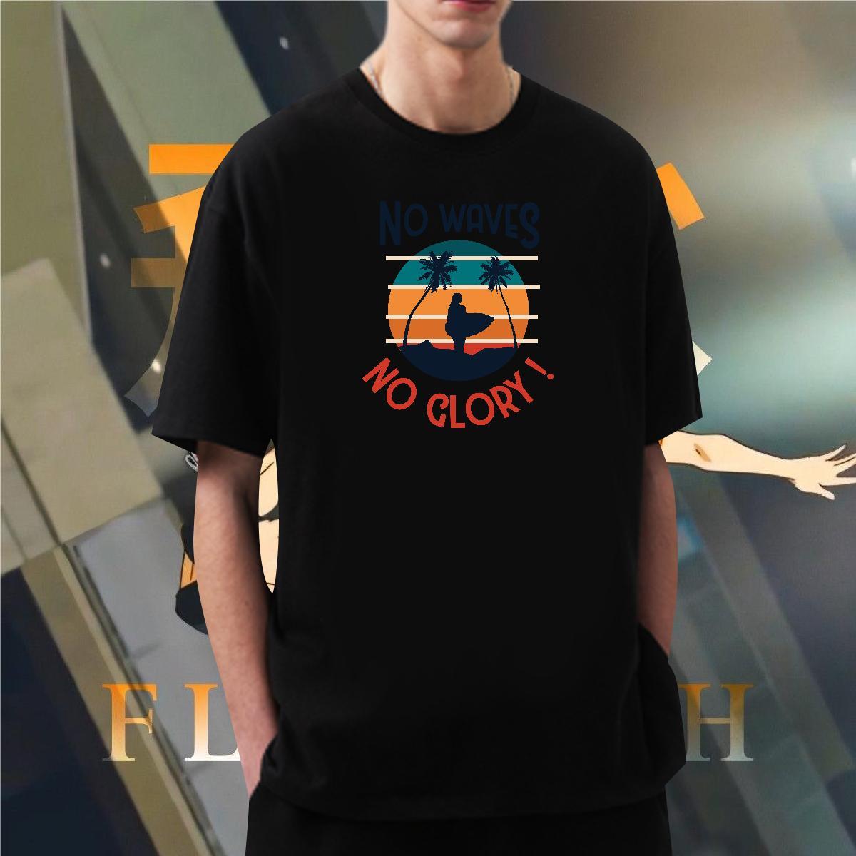 High Quality sea 230g 100% Cotton Couples T Shirts Spring Summer Crew Neck T-Shirts Factory Direct DIY Printed Tops Shirt