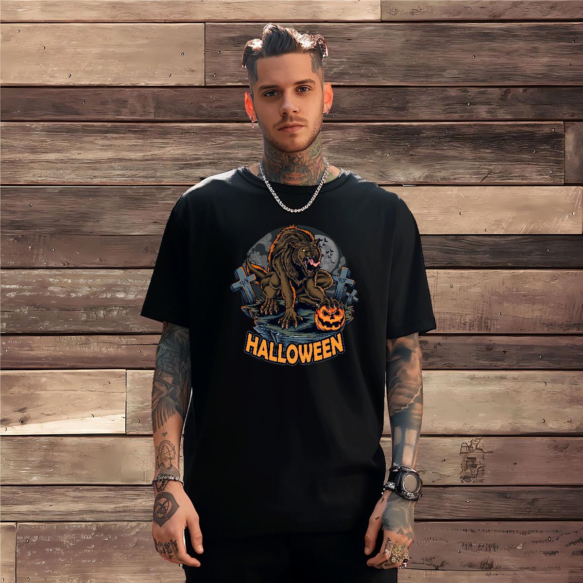 Soft Mens T Shirts lion Round Neck Short Sleeve High Street Hip Hop Customized 100% Cotton 230g Men Tees Classic Tees Shirts