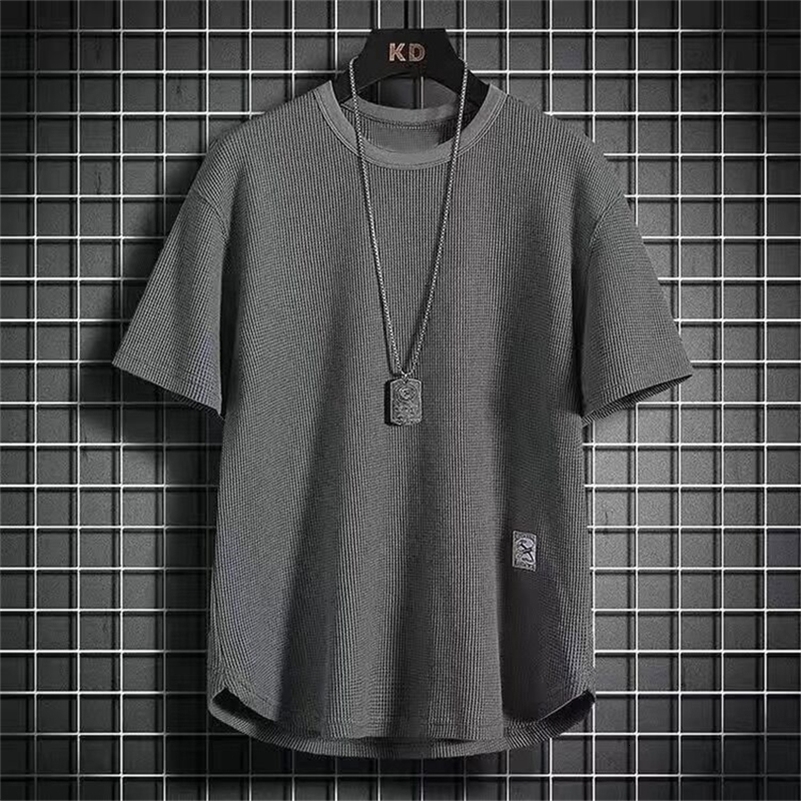 Mens Summer Trendy Simple Casual Short Sleeve T-shirts Y2K Harajuku Streetwear Appliques Tees Black White Round Neck Loose Tops 240819