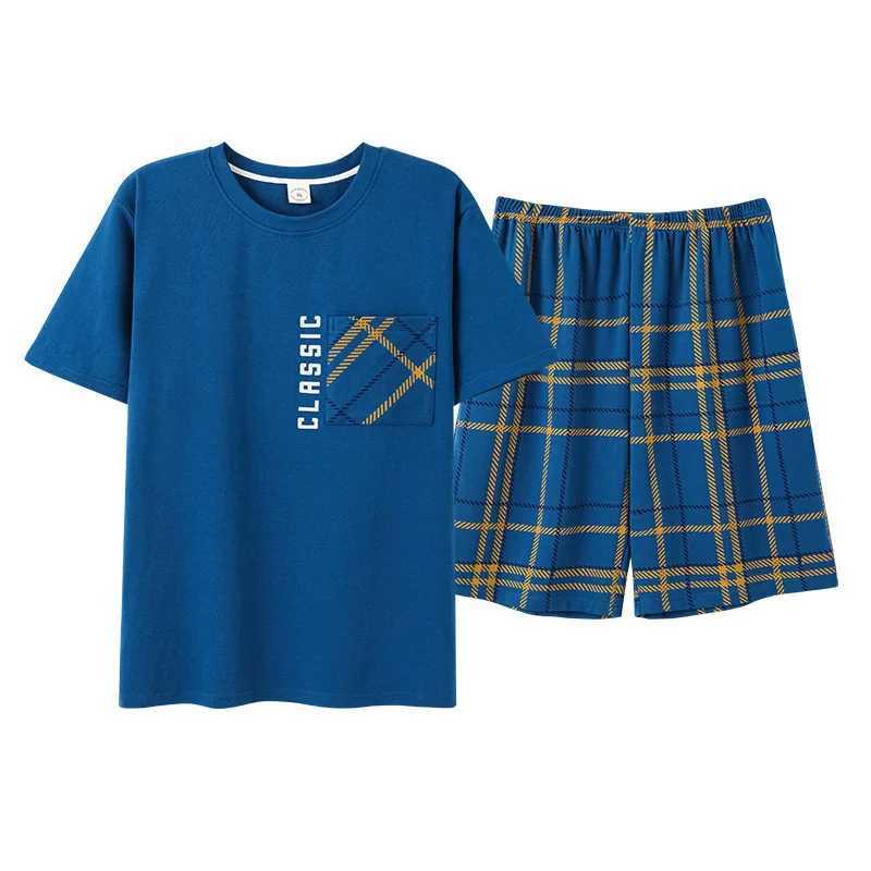 Trendyol Print Mens Plain Sleepwear Summer Cotton Thin Mens Sleepwear Hombre Set Tight Comfortable SleepwearW240719