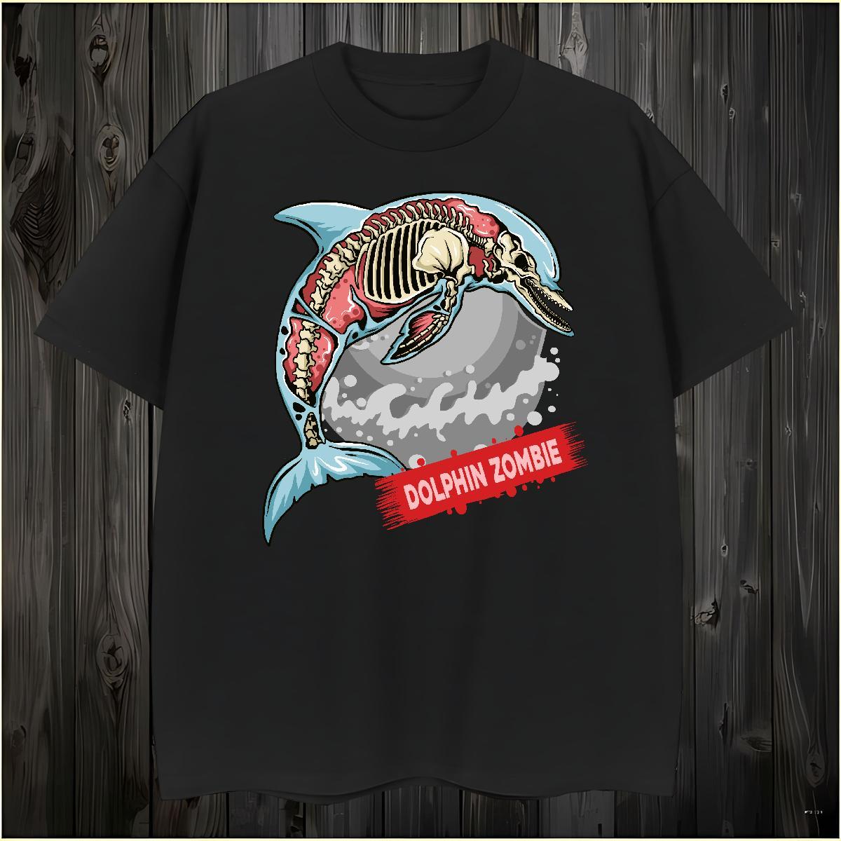 Popular Man T Shirts dolphin Breathable Outdoor Anime 230g Cotton Men Clothes T-Shirt Fashion Design Tops Shirt