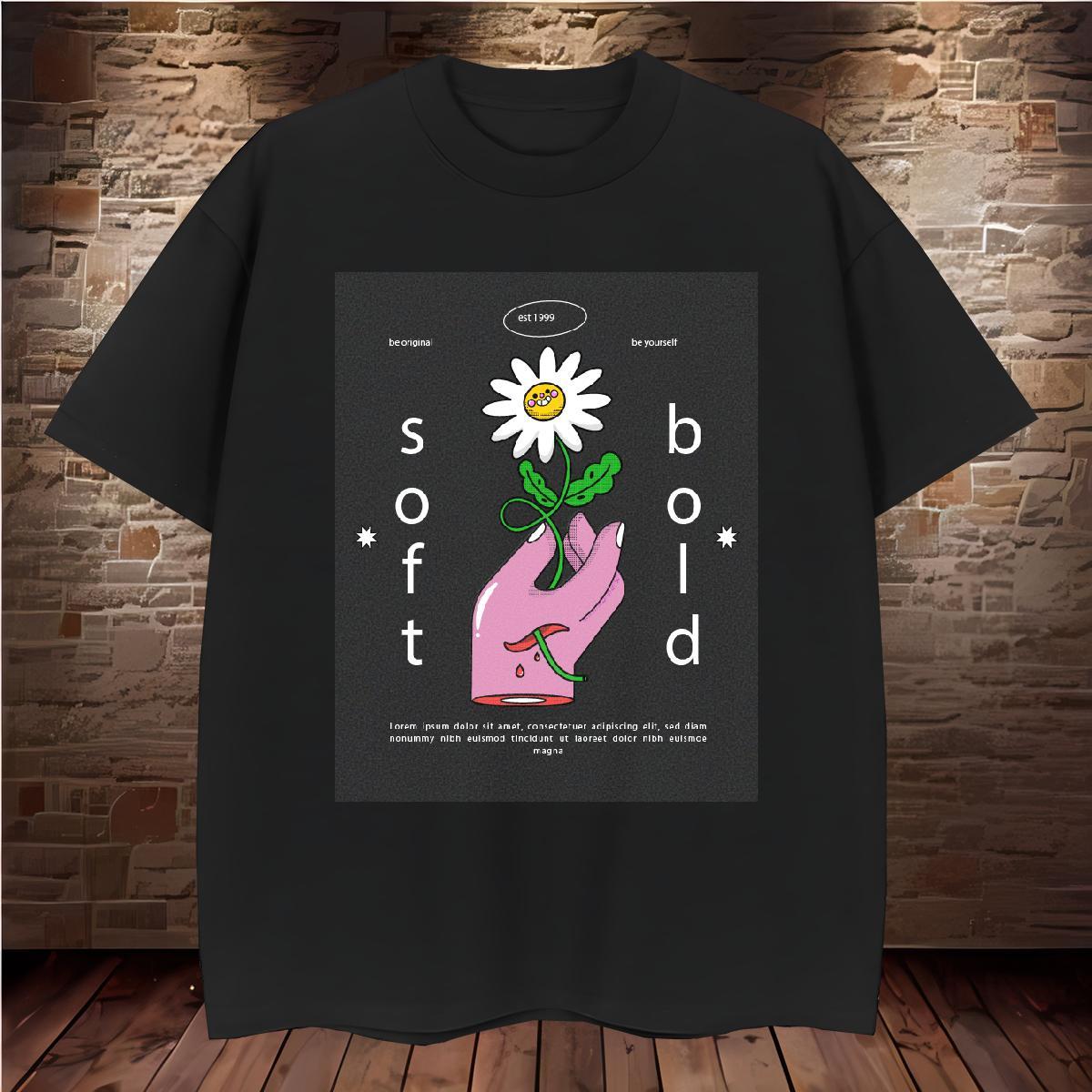 Classic flower 230g 100% Cotton Tshirts Hip Hop Street O-Neck Short Sleeve Men T Shirts Factory Direct DIY Printed Tees