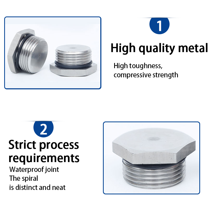 External thread plug M-G-NPT 304 stainless steel explosion-proof, waterproof, dustproof plug cover metal solid joint