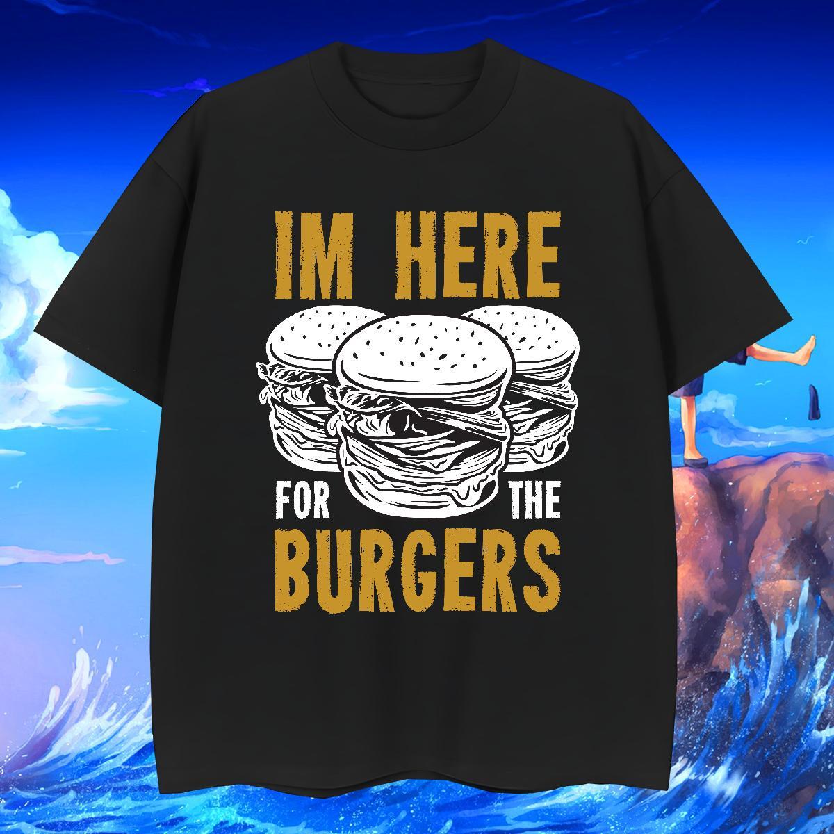 Unisex Tshirts Casual Daily Wear 230g Cotton Custom Print Plus Size Breathable hamburger T-Shirts for Men Fashion Design Clothings
