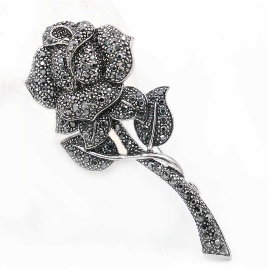 Black Rhinestone Chest Flower Rose Leaf Bow Symbol Elegant Chest Wedding Beads WOMens New Crystal W240815