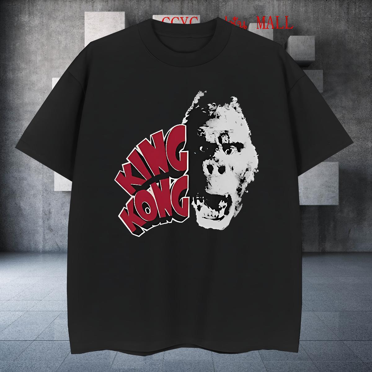 Fashion Casual scary Men Clothes T-Shirt 230g Pure Cotton T Shirts Men Custom Print Oversized High Street Hip Hop Breathable Crew Neck Cool Design Tee