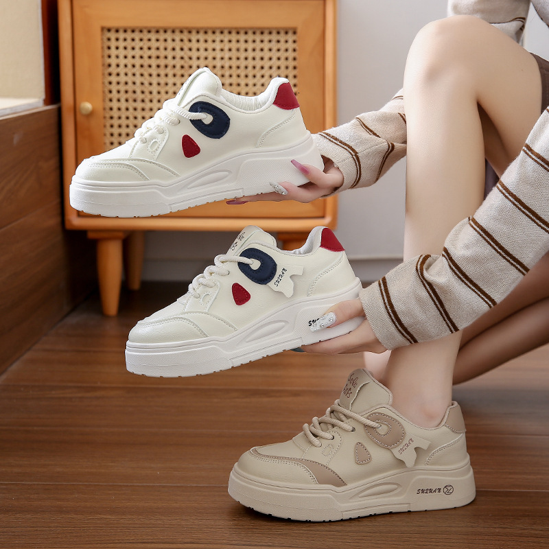 Ddmysports Autumn New Ins Korean Edition Fashion White For Female Students Thick Bottom Versatile Casual Sports Board Shoes K OUTDOOR