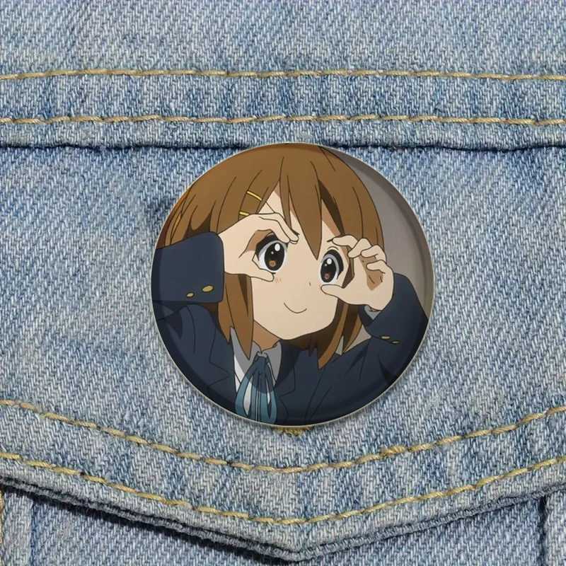 Anime K-ON cosplay badge Yui Akiyama Mio Brooches bag brooch for backpack clothing jewelry HD printing handmade pin W240815