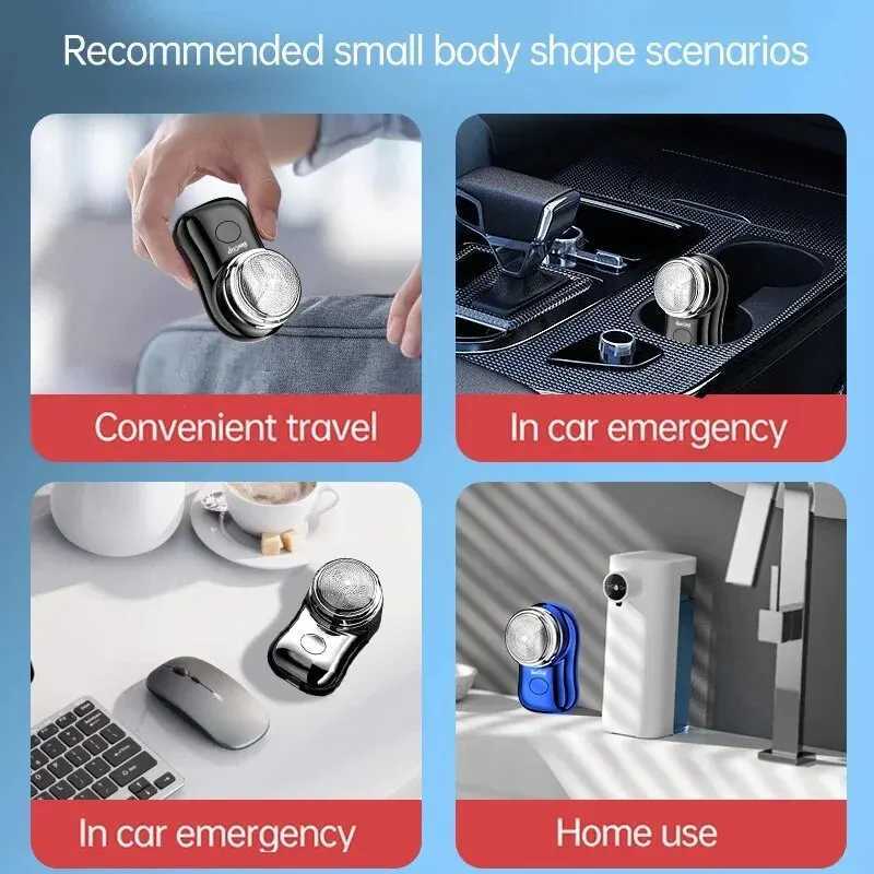 New Mini Portable Electric USB Charging Shaver Mens Shaver Portable Waterproof Shaver Travel Supplies Waterproof W240819