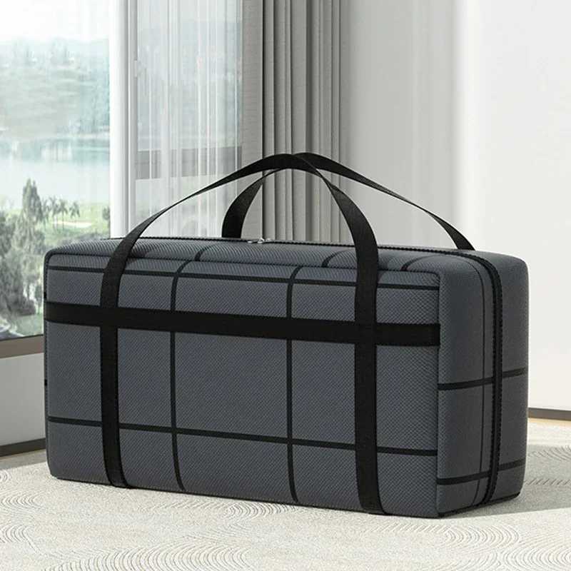Large Capacity Folding Storage Bag Super Load-bearing Black Thickening Storage Bags Portable Handheld Dustproof Luggage Bag CL240820
