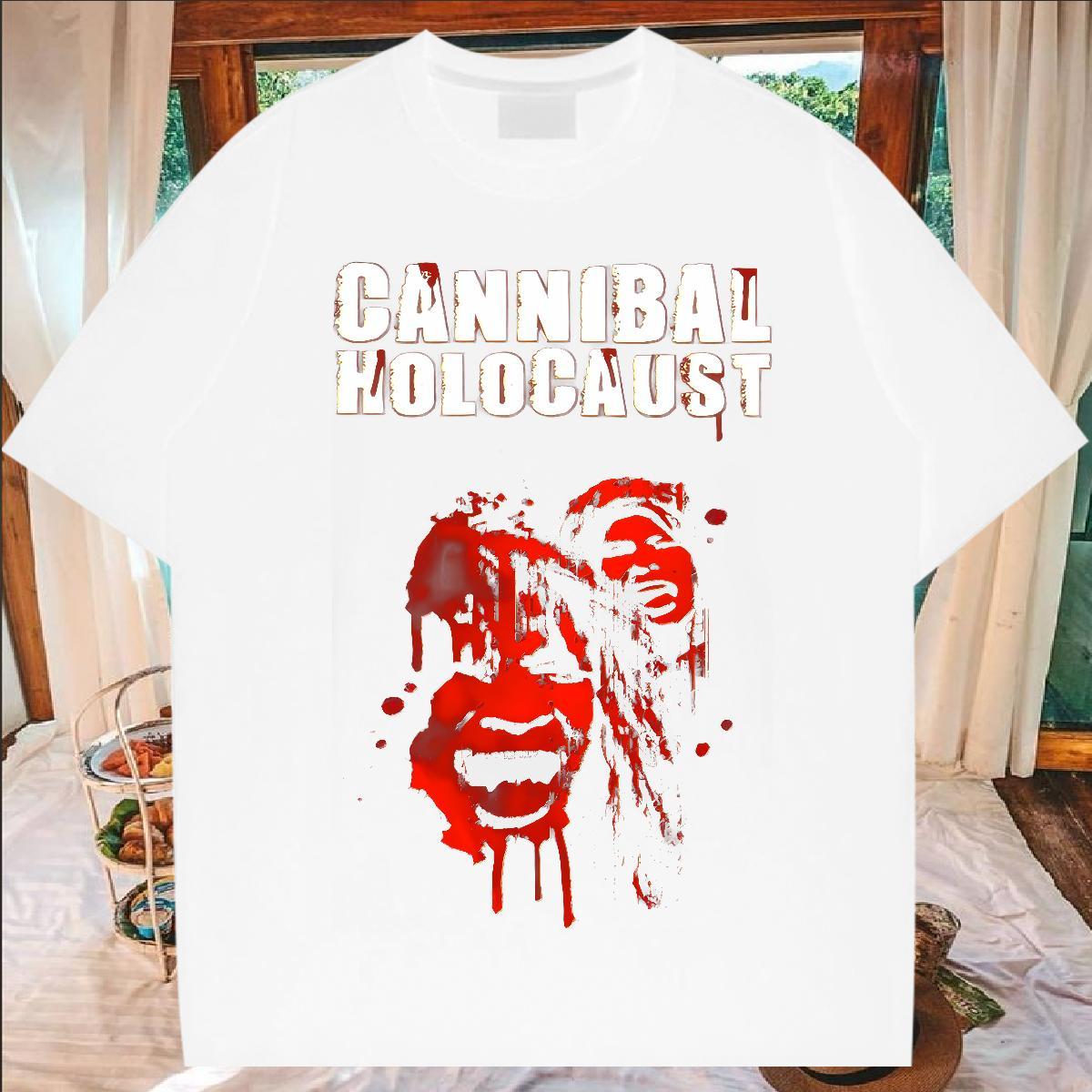 Classic Casual scary Men Tees 230g 100% Cotton T Shirts Men DIY Printed Casual Beach Breathable Crew Neck Popular Tee Shirt