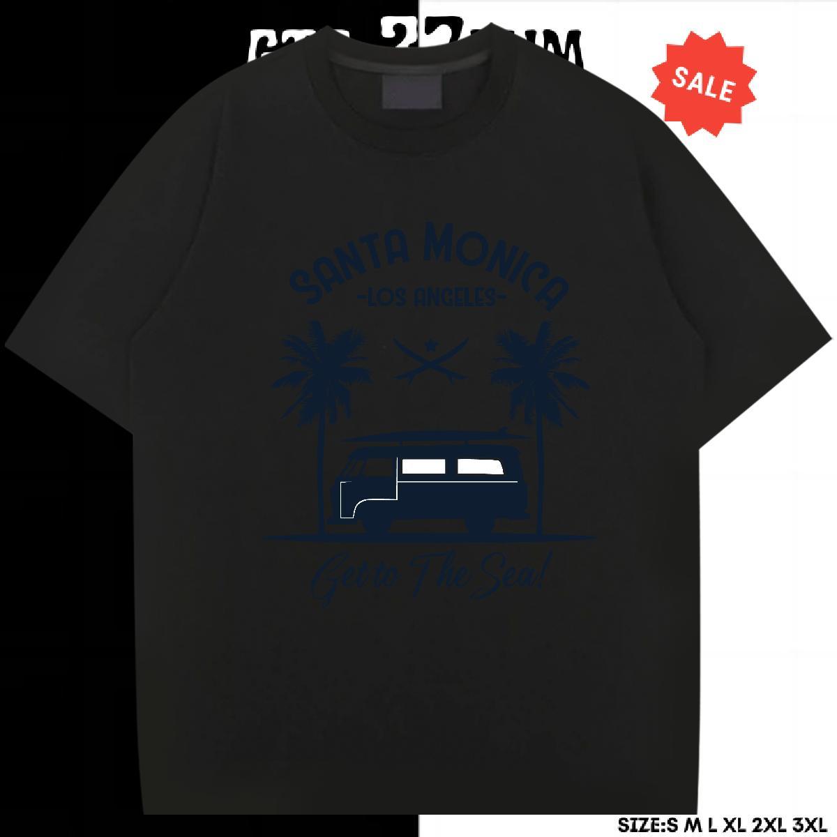 TOP Quality Men Tees Casual Beach 100% Cotton 230g Black Oversized Breathable sea T-Shirts New Clothes