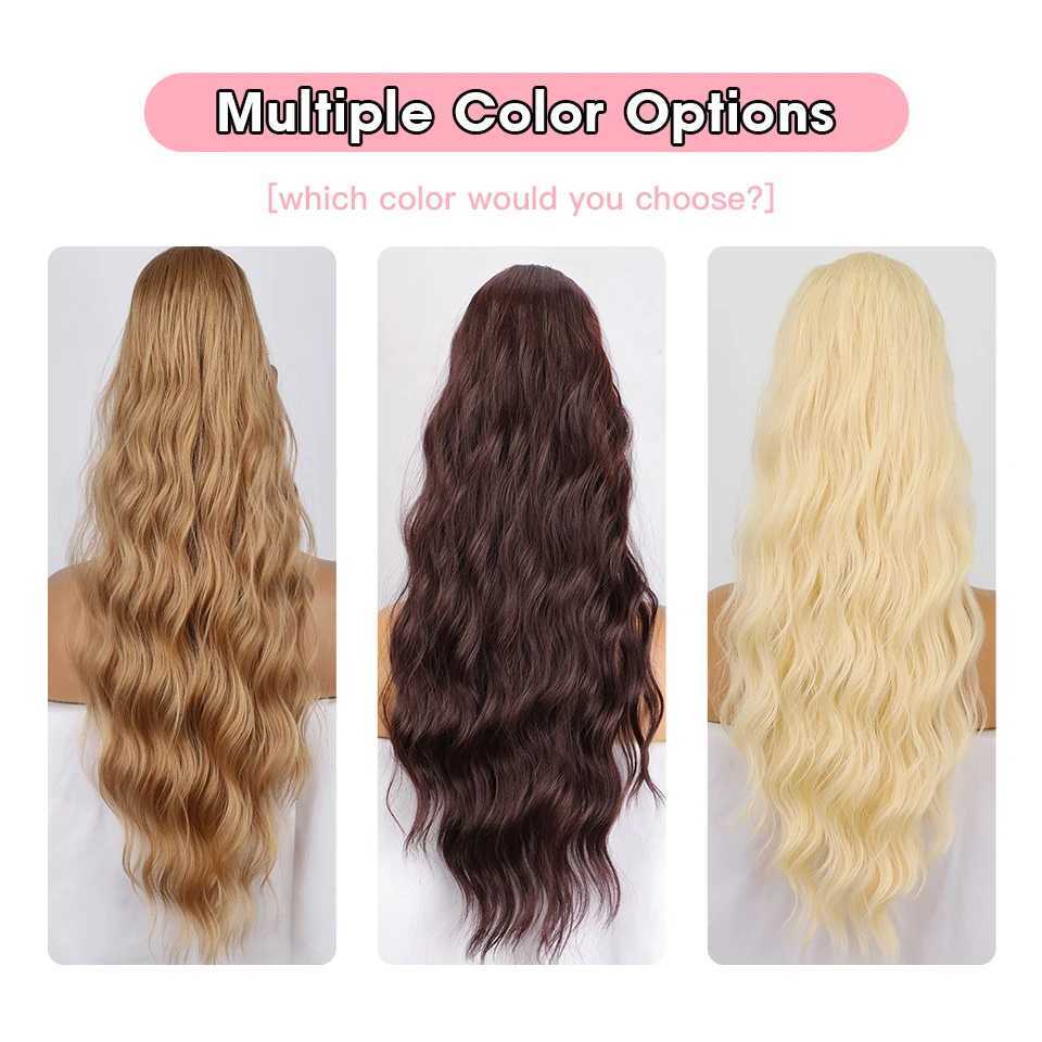 I am a Wig with long wavy hair extensions suitable for women wrapped in clips ponytail hair extensions hot Reistan W240817
