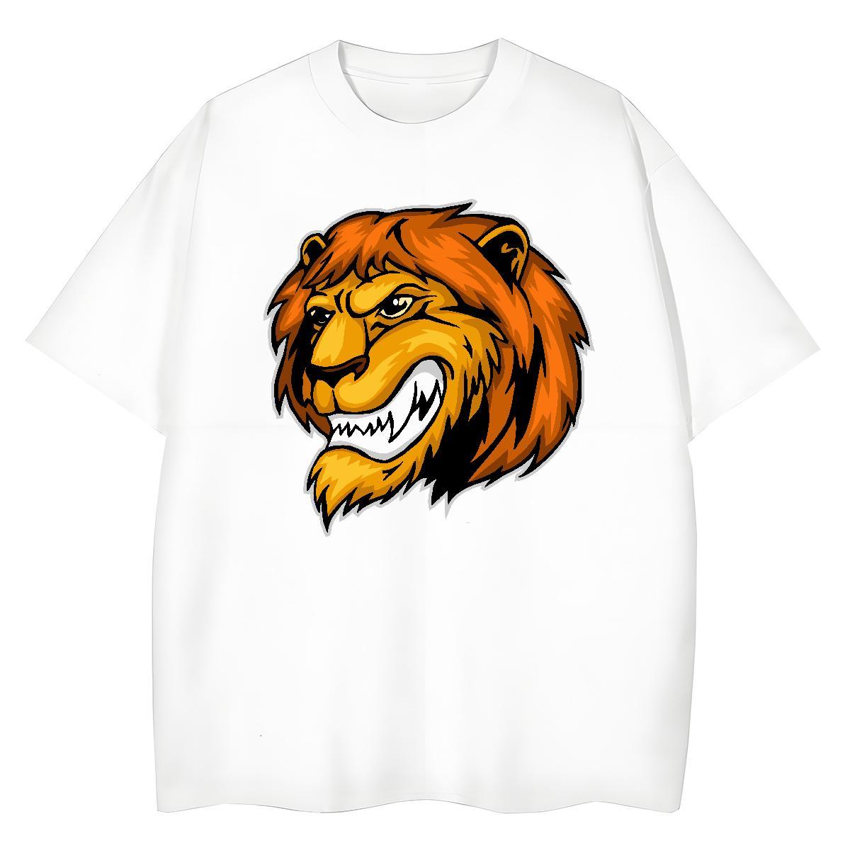 Fashion Design Mens Tshirts lion Daily Wear 100% Cotton 230g Tops Shirt Breathable Loose Fit T shirt Anime