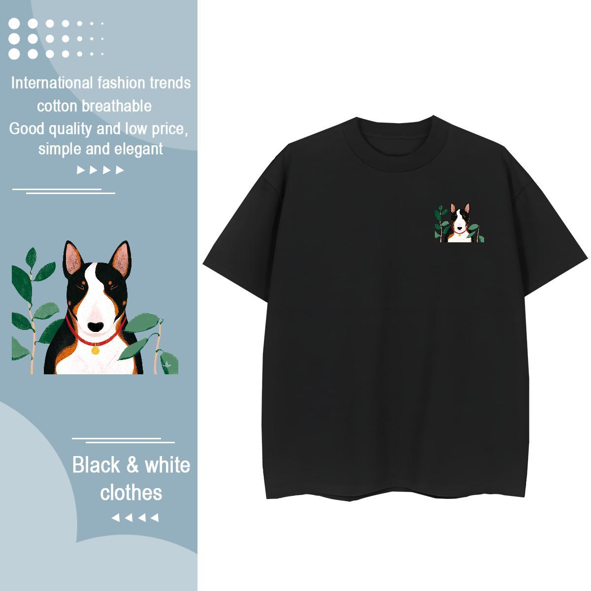Custom Men Tops Tees dog Casual Beach 230g 100% Cotton Clothings Short Sleeve O-Neck Cool Design T-Shirts for Men DIY Logo Oversized
