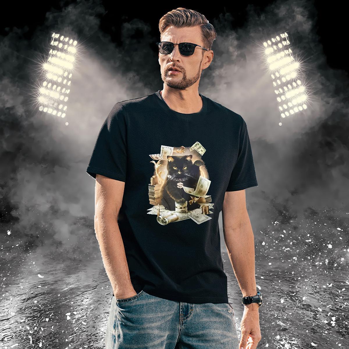Custom Men Tees dollars Street 230g 100% Cotton Tshirts Breathable Soft T Shirt For Man White Plus Size