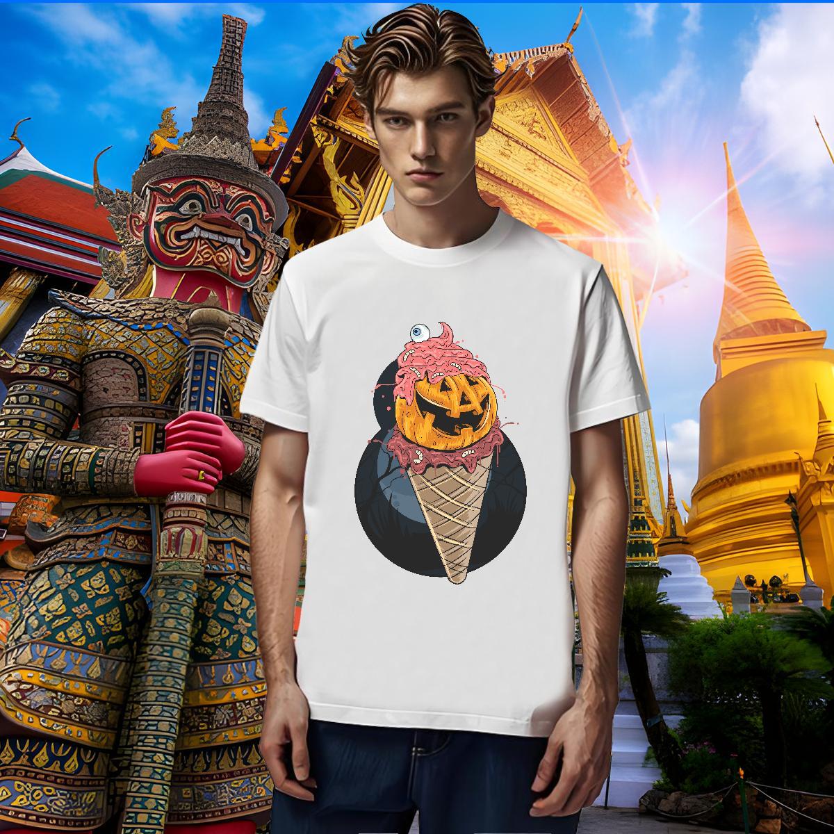 Brand T-Shirts ice-cream Breathable Short Sleeve Daily Wear Custom Big Size 230g Pure Cotton Men Tees New Designer Tshirts