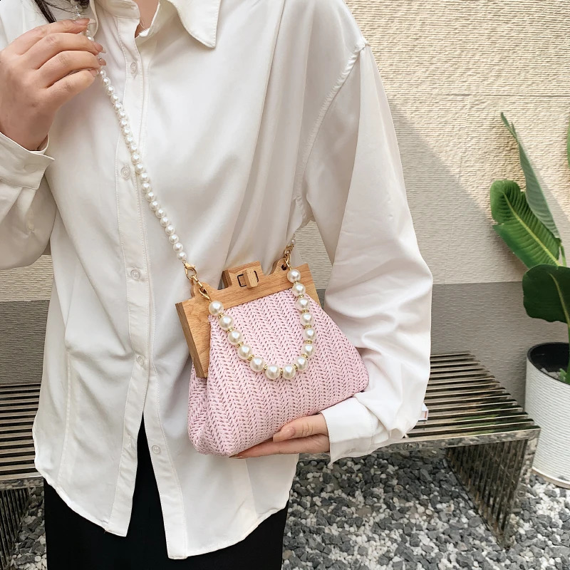 n Straw Clip Shoulder Crossbody Bags for Women Handbag and Purse 2023 Trendy Ladies Casual Tote Bag High Quality 240819